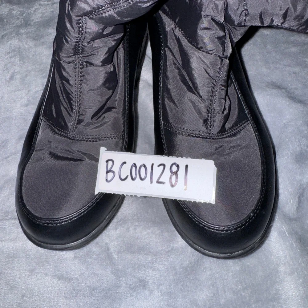 Unbranded Womens Puffer Snow Boots 39 Black Faux Fur Lined Tassel Zip